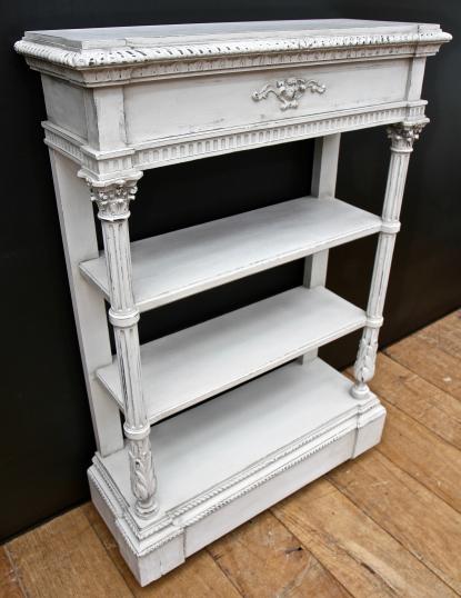 Tiered console with shelves